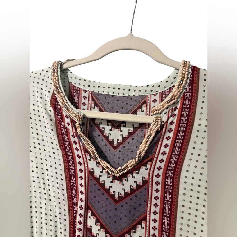 BKE Aztec Patterned Long Sleeve Top - Picture 5 of 7